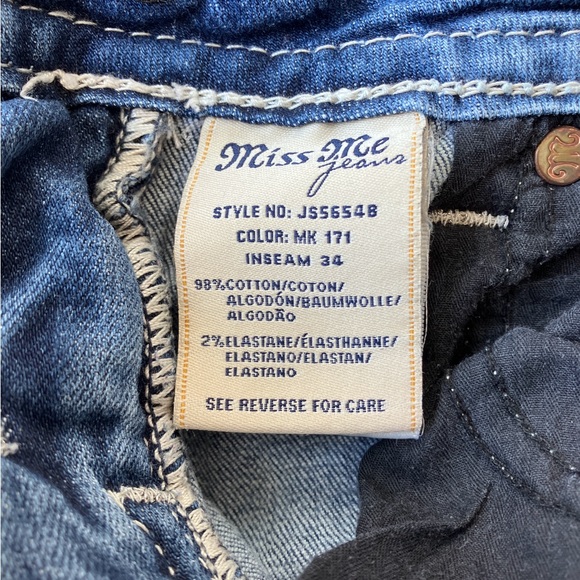Miss Me Bootcut Jeans Size 26 Embellished Pocket Mid Rise Stretch Denim - Picture 5 of 15